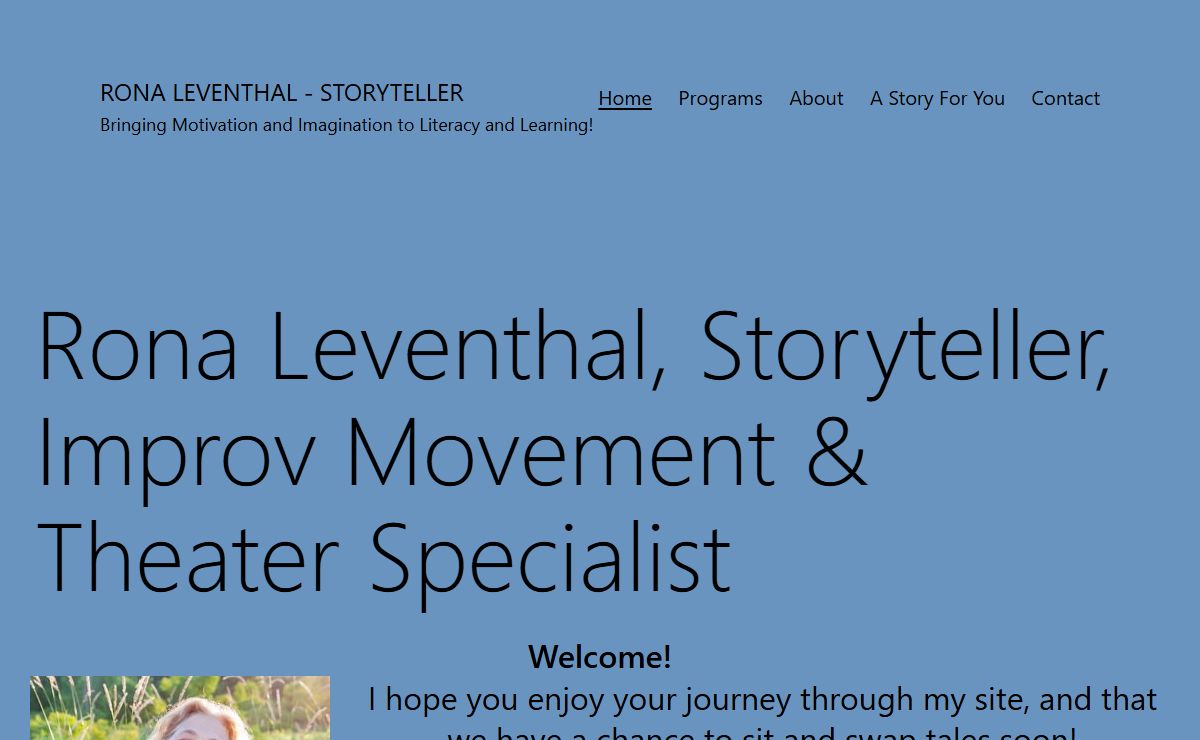 Rona Leventhal, Storyteller, Improv Movement & Theater Specialist | RONA Leventhal - Storyteller