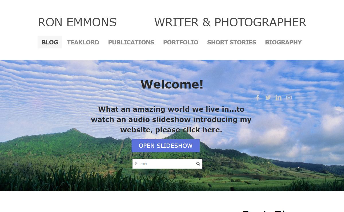 Ron Emmons          Writer & Photographer - Ron's blog