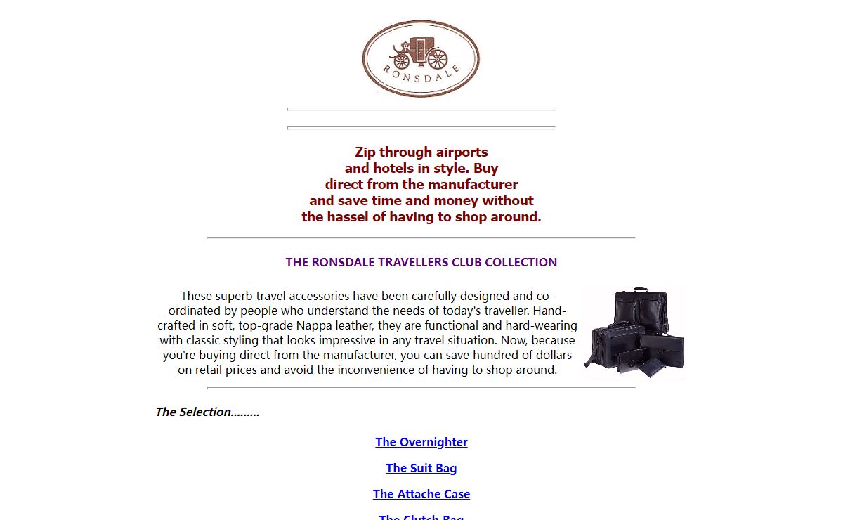 Ronsdale travellers Collection travel Bags