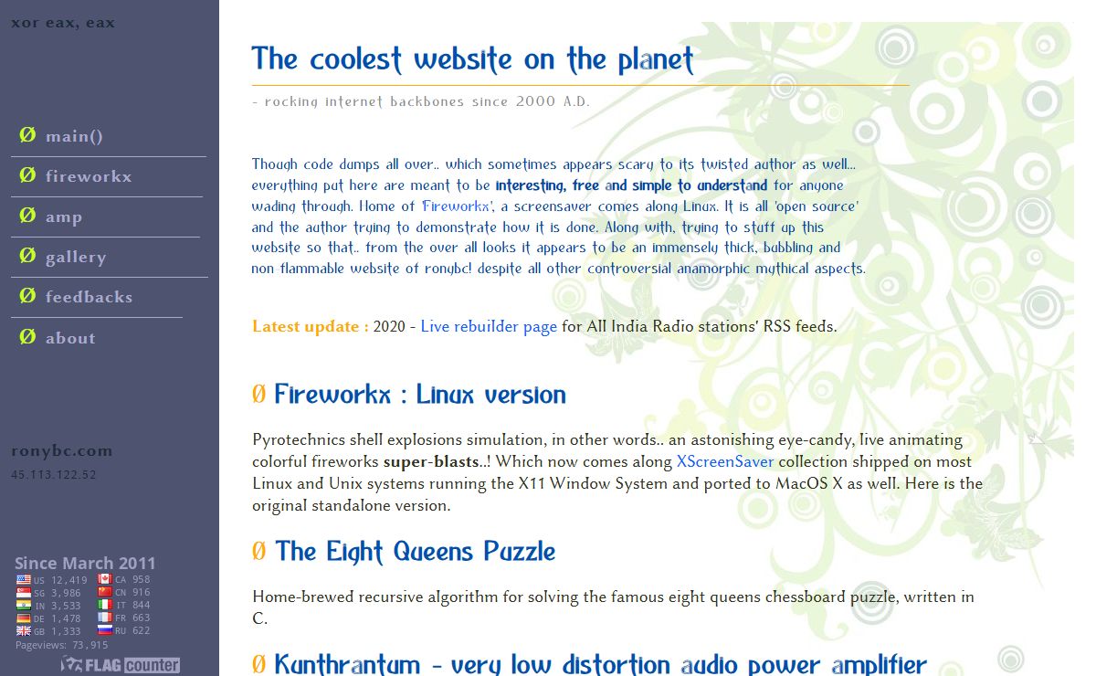 The coolest website on the Planet..! by ronybc