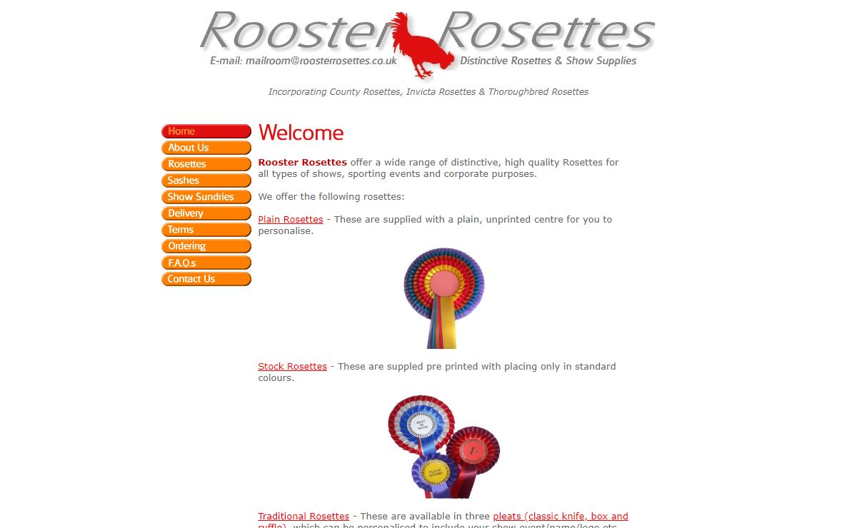 Rooster Rosettes - Homepage