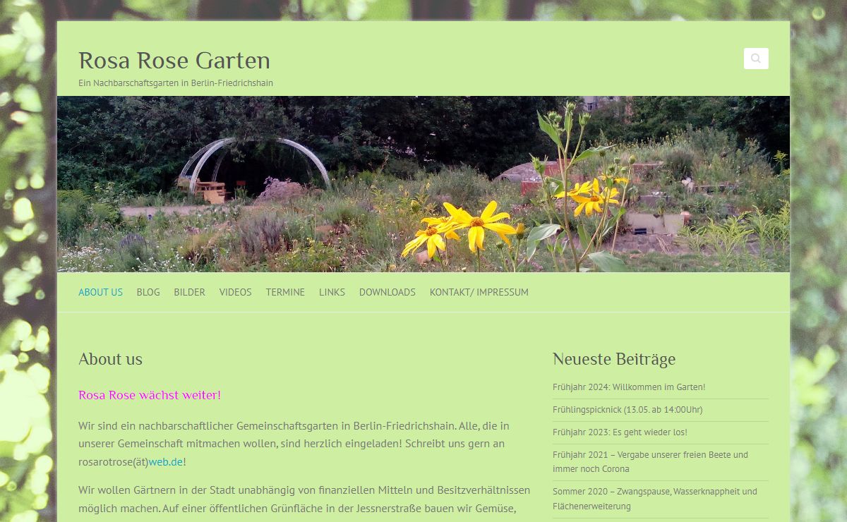 About us - Rosa Rose Garten