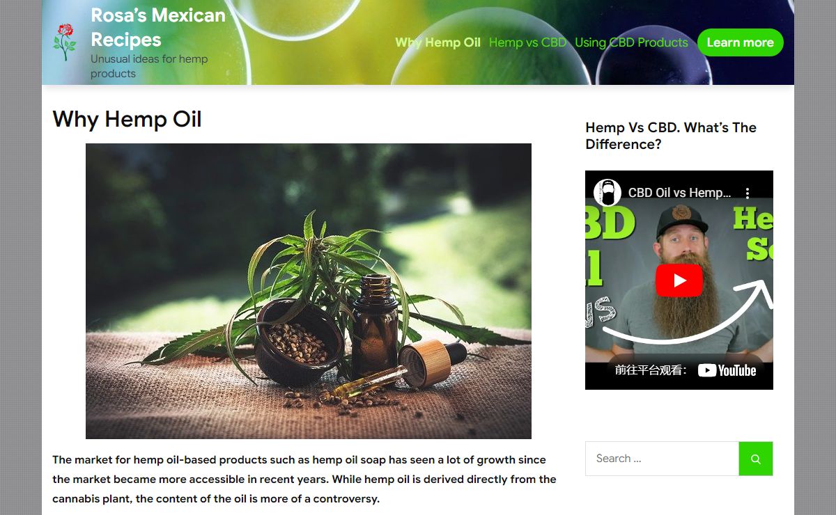Rosa’s Mexican Recipes – Unusual ideas for hemp products