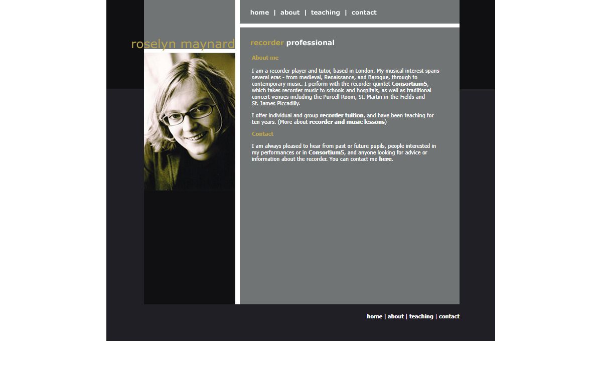 roselyn maynard - recorder player and teacher - London
