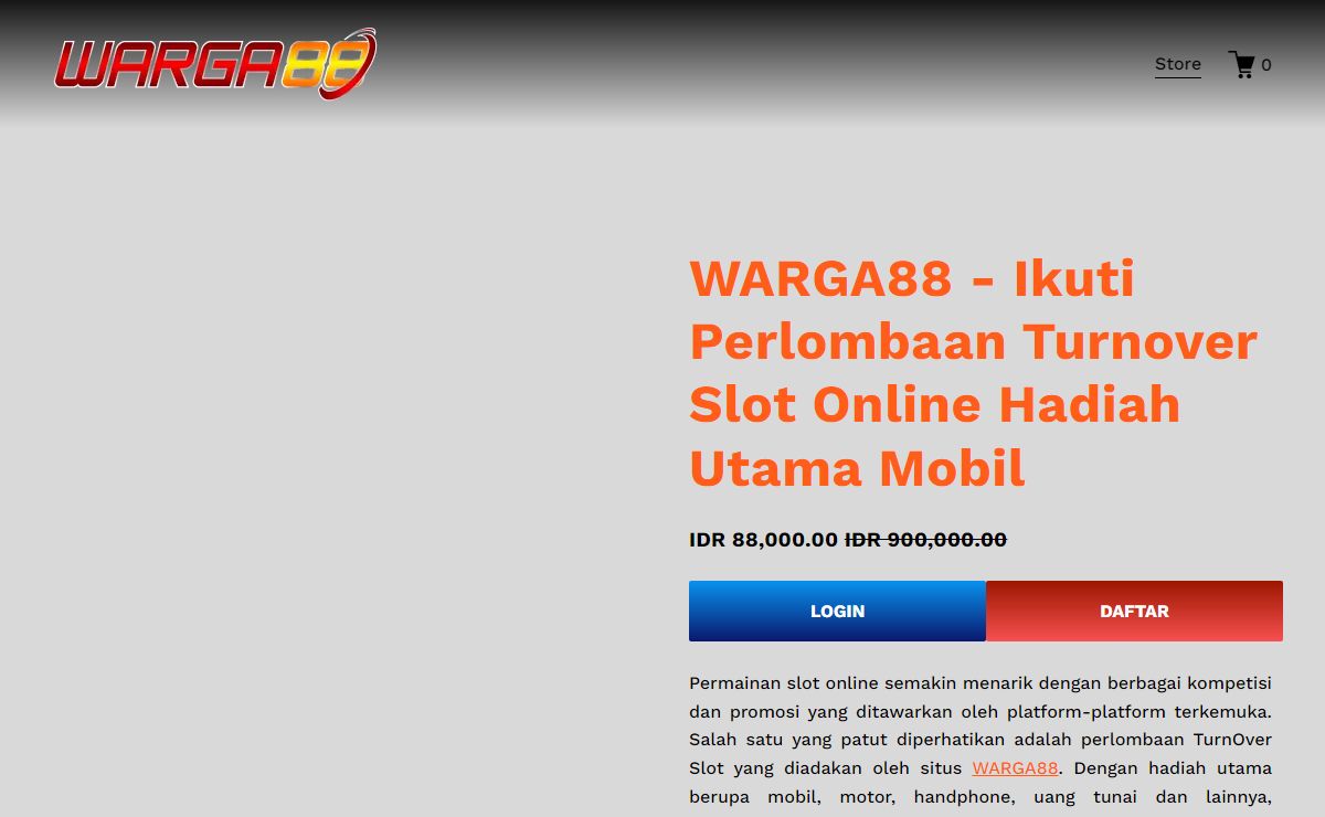 WARGA88 - Ikuti Perlombaan Turnover Slot Online Hadiah Utama Mobil