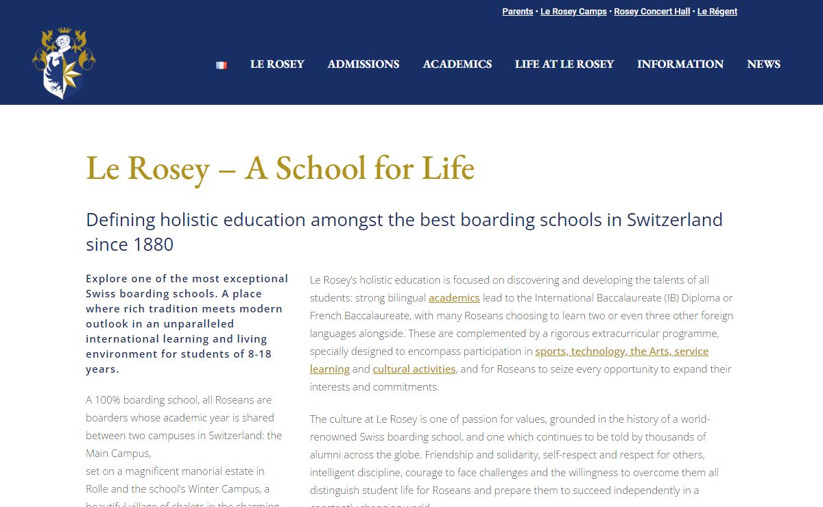 Institut Le Rosey | World-renowned Swiss Boarding School