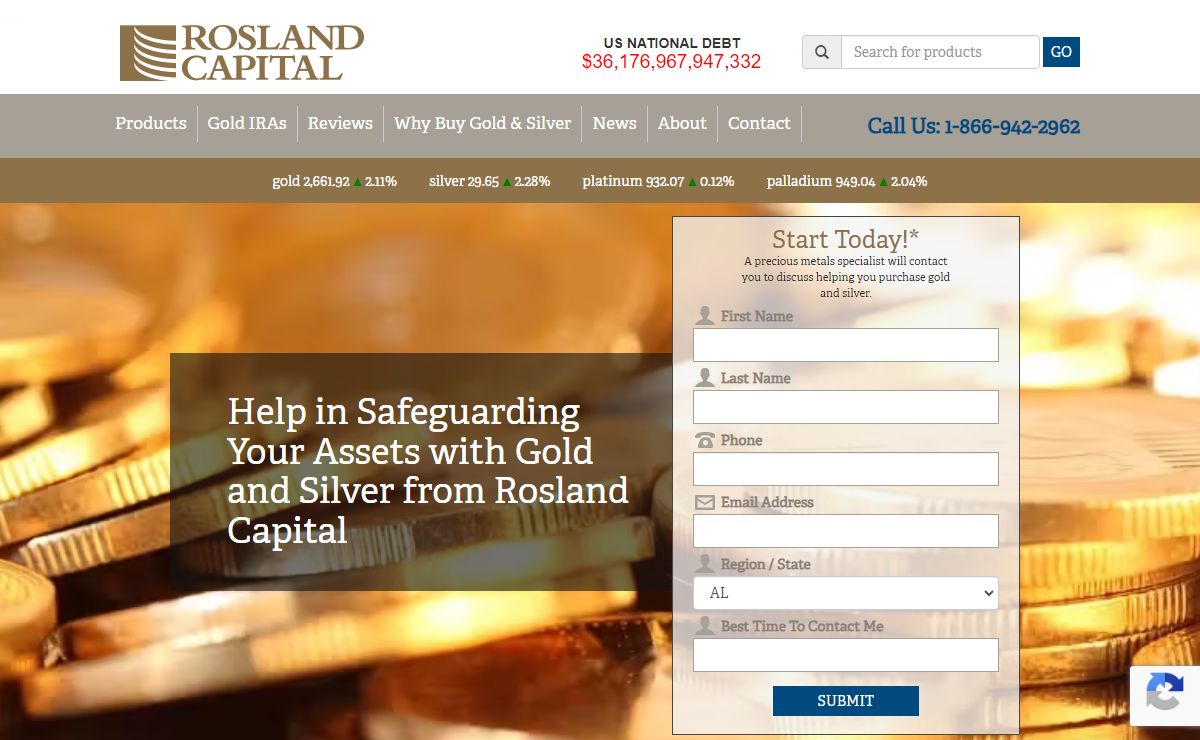 Gold, Silver, & Precious Metals Home | Rosland Capital