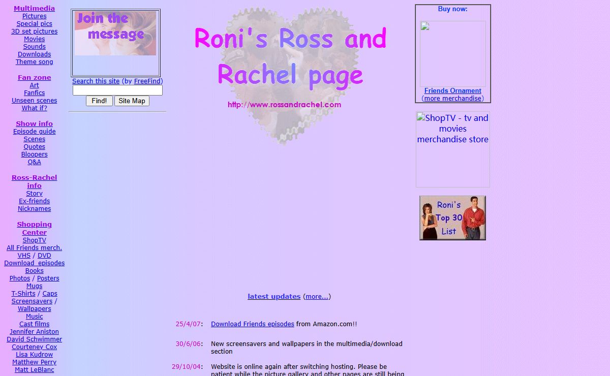 Roni's Ross and Rachel Page