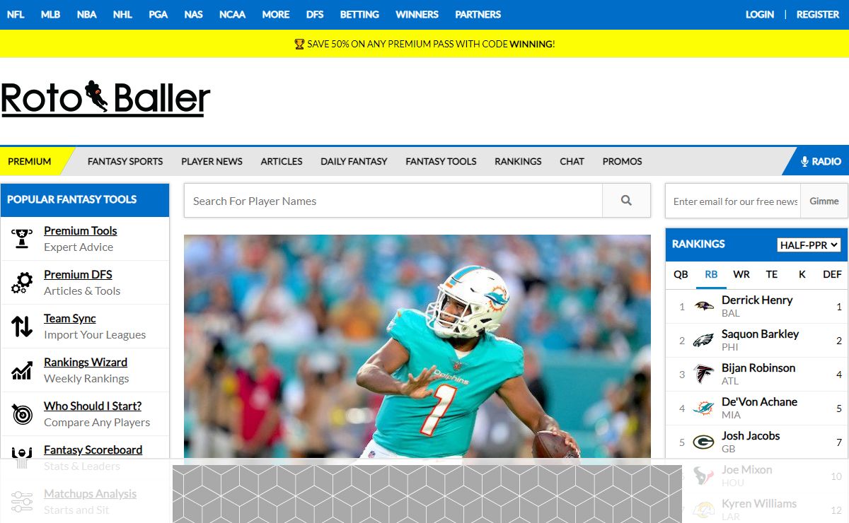 RotoBaller - Fantasy Football News, Rankings, Waiver Wire