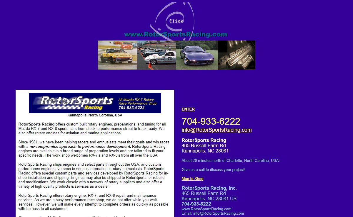RotorSports Racing Mazda RX-7 rotary engines and performance modifications shop