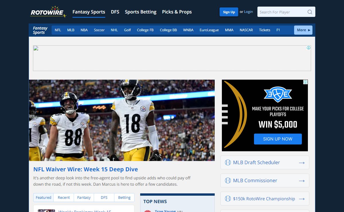 RotoWire Fantasy Football, Baseball, Basketball and More