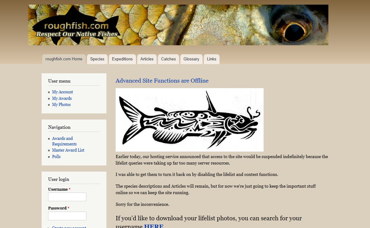 www.roughfish.com | roughfish bowfin burbot buffalo gar redhorse suckers carp lifelist native fish