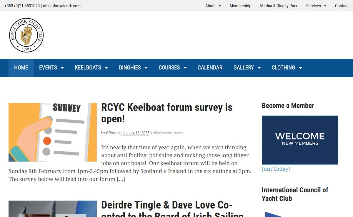 Welcome to The Royal Cork yacht Club