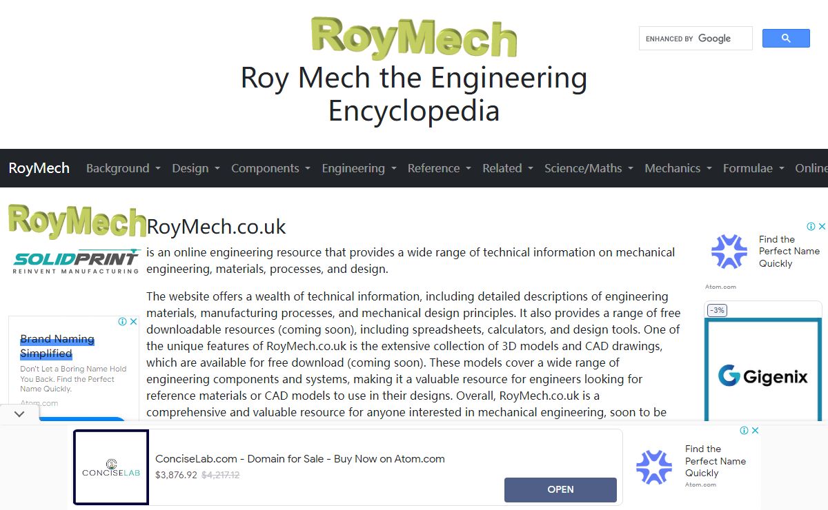 Roy Mech the Engineering Encyclopedia - RoyMech