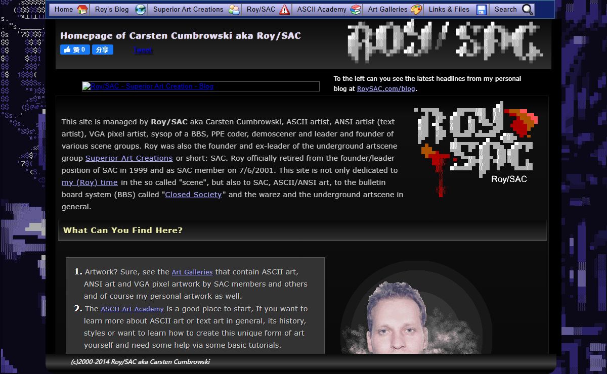 ASCII Art and ANSI Art - Text Art by Roy/SAC - Superior Art Creations