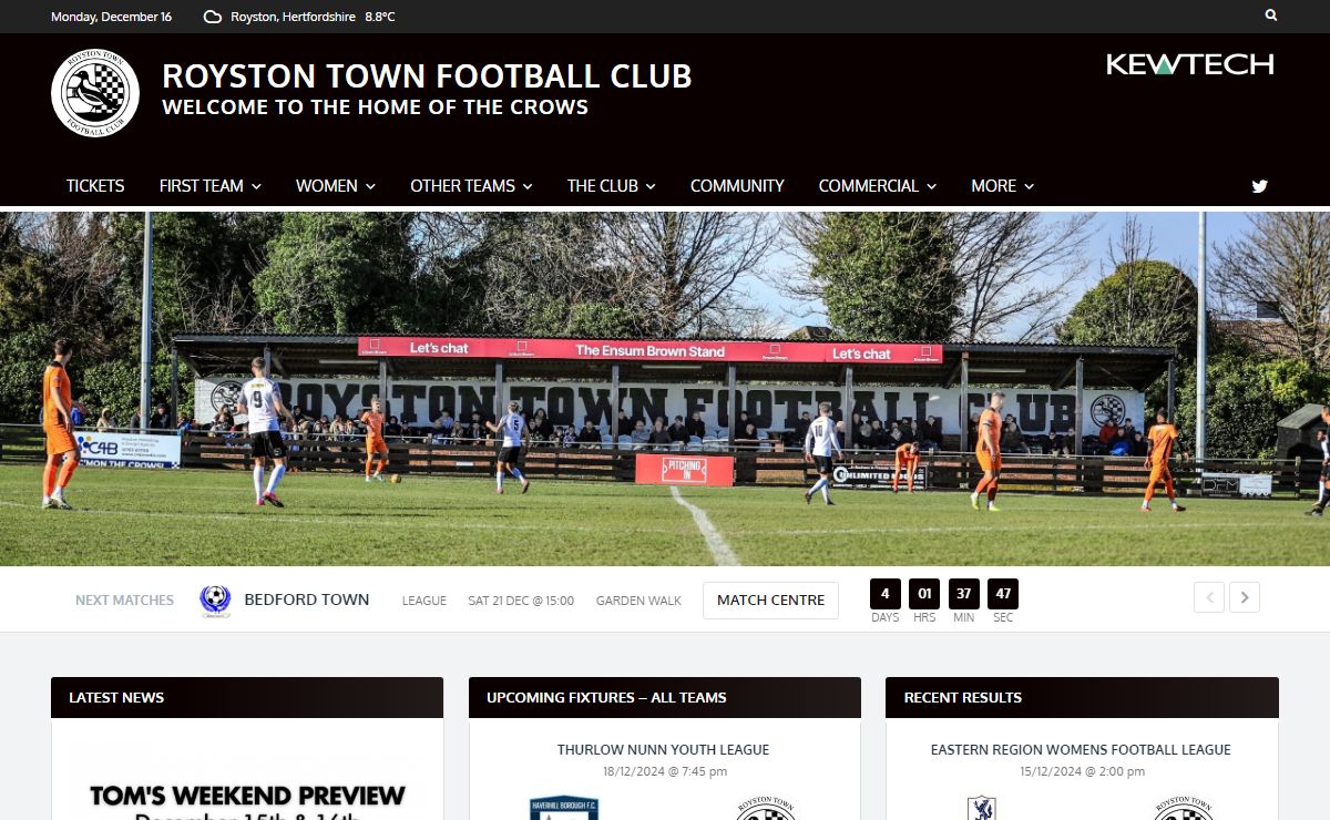 Royston Town FC official website - the home of the Crows