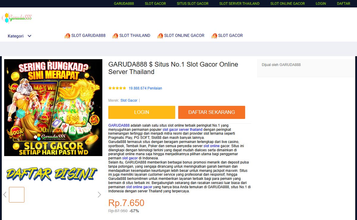 GARUDA888 $ Situs No.1 Slot Gacor Online Server Thailand