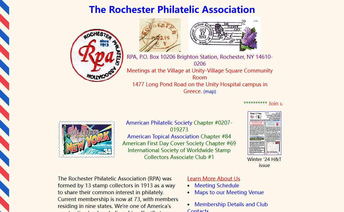 Rochester Philatelic Association Home Page...tmf