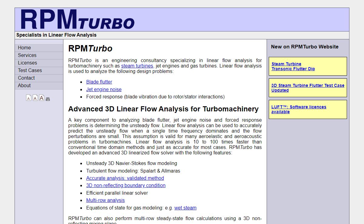RPMTurbo - Linear Flow Analysis for Turbomachinery