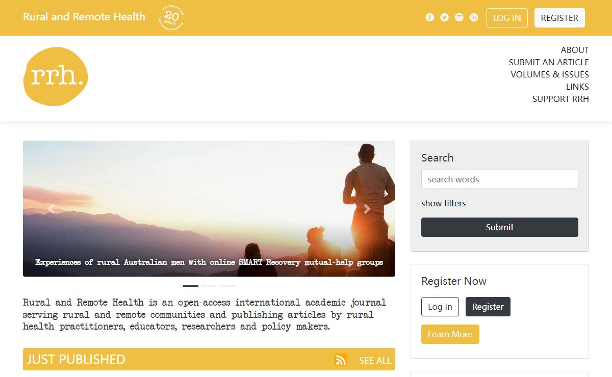 RRH: Rural and Remote Health - Current Cover
