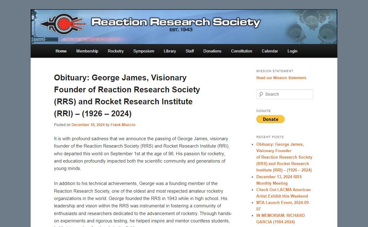 Reaction Research Society | Established 1943