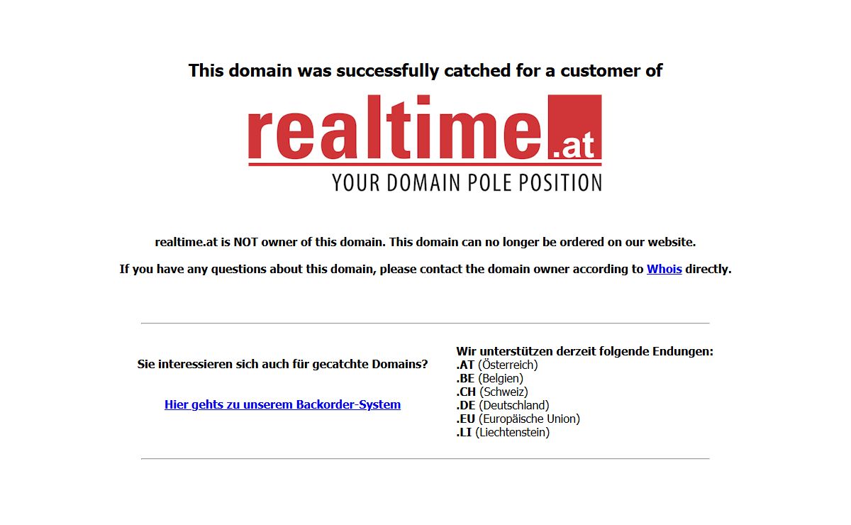 realtime.at - Domain catched