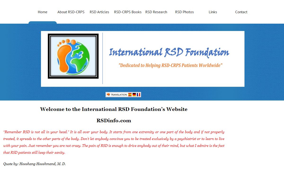 International RSD Foundation | Reflex Sympathetic Dystrophy (RSD) | Complex Regional Pain Syndrome(CRPS) | Venipuncture CRPS II | RSD-CRPS Medical Articles | RSD-CRPS Reference Guide | RSD-CRPS Research | About RSD-CRPS | RSD-CRPS Books | RSD-CRPS Photos
