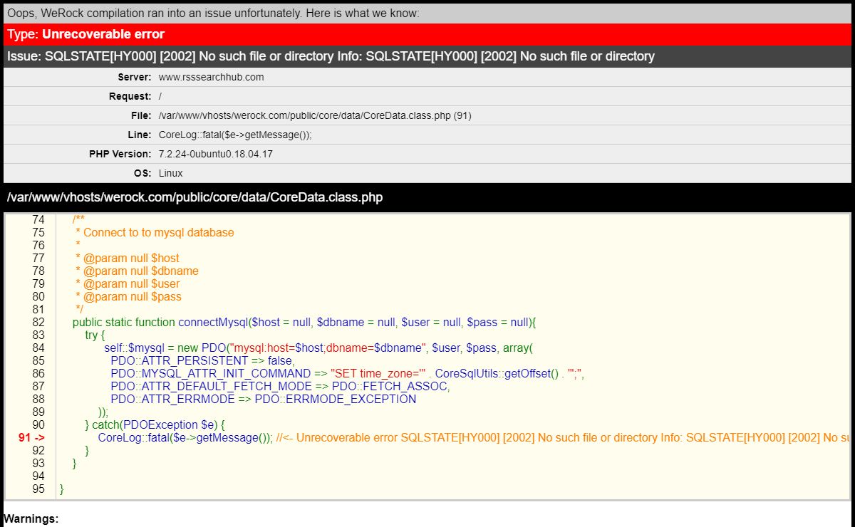 Unrecoverable error