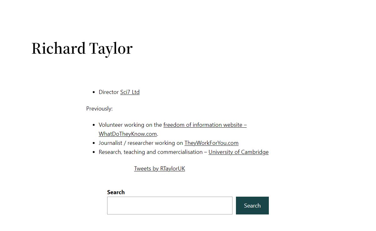 Richard Taylor – Cambridge, UK.