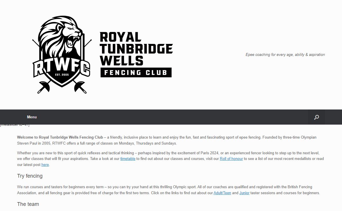 Royal Tunbridge Wells Fencing Club | Epee coaching for everyone – from beginners to GB fencers
