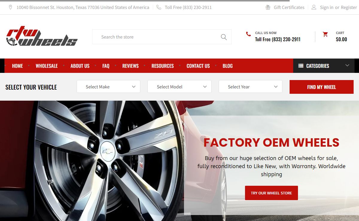 RTW Factory OEM wheels for sale, alloy replica rims and steel wheels