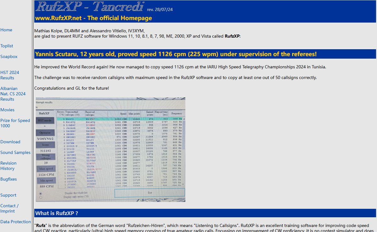 The official RufzXP Homepage by Mathias Kolpe, DL4MM and Alessandro Vitiello, IV3XYM