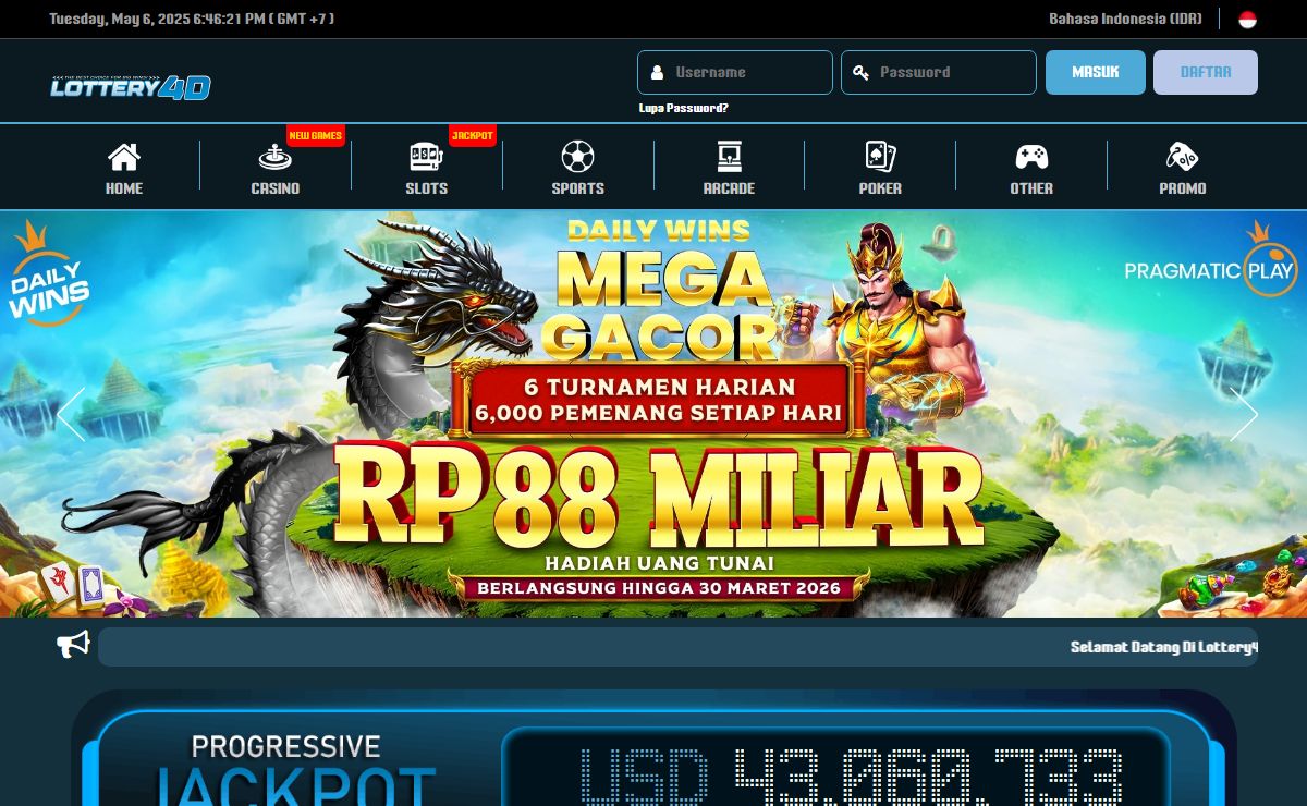 Lottery4D : Situs Judi Link 4D & Toto Slot Online Deposit Pulsa