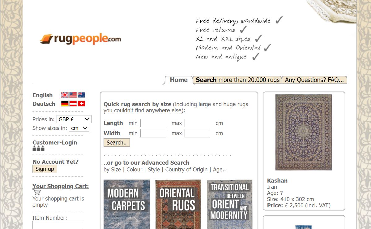 RugPeople.com | Large & oversized, modern & oriental carpets and rugs - new and antique