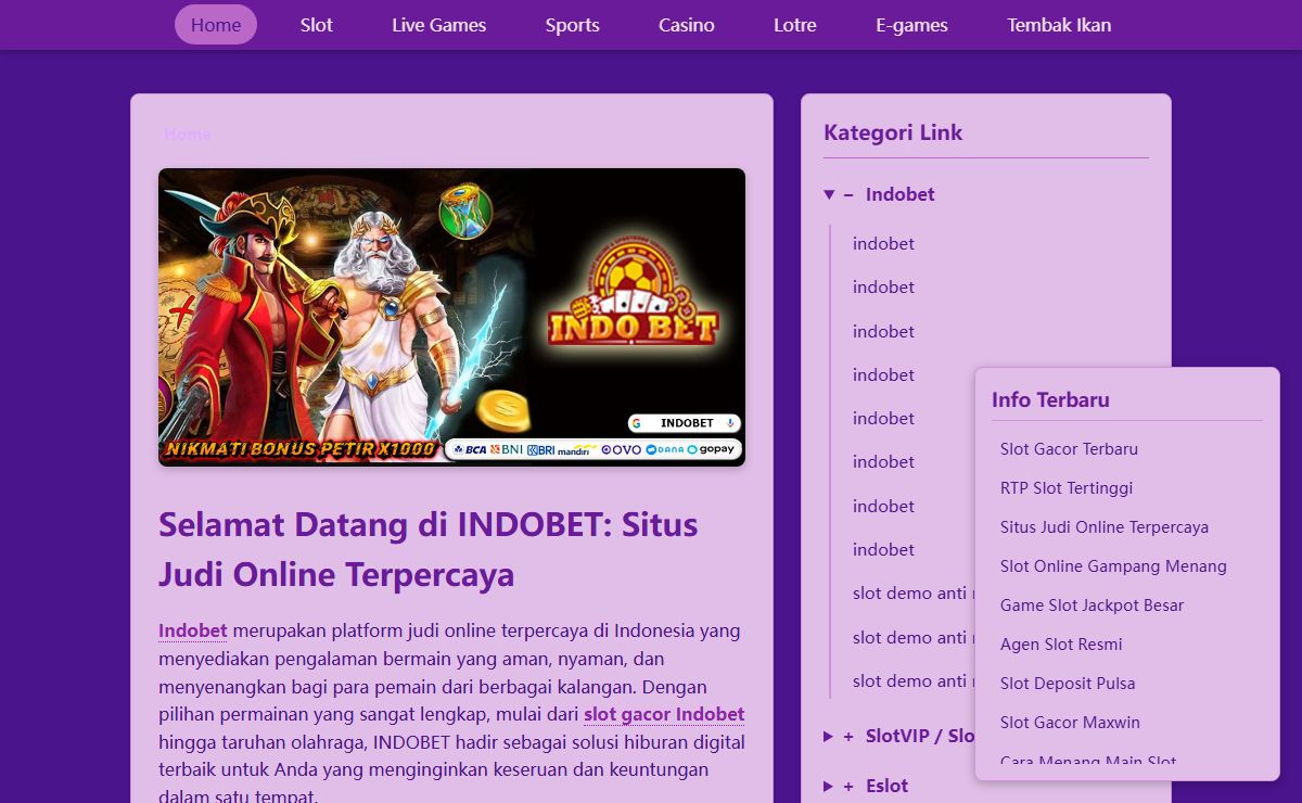 INDOBET: Situs Judi Online Terpercaya di Indonesia