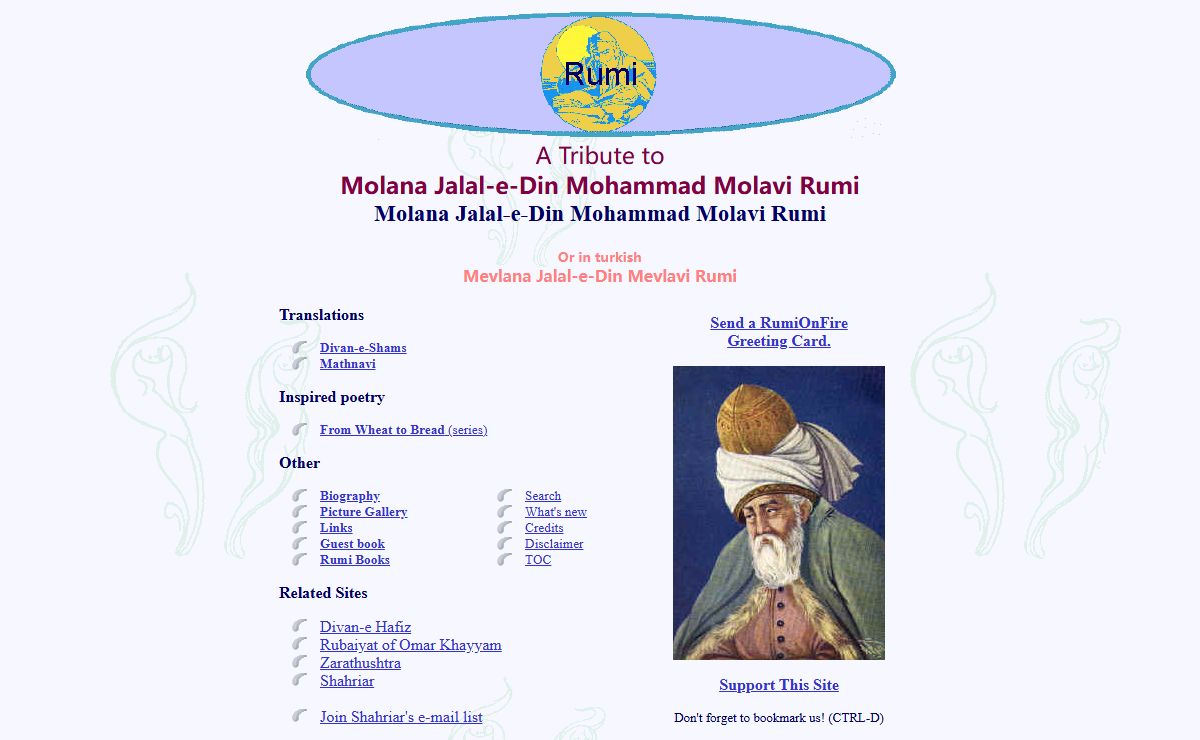 A tribute to Rumi - @ RumiOnFire.com