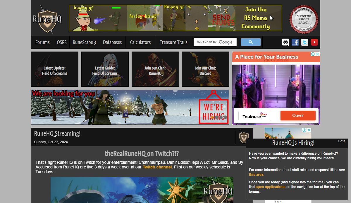 RuneHQ - RuneScape Help - Your Unfair RS Advantage