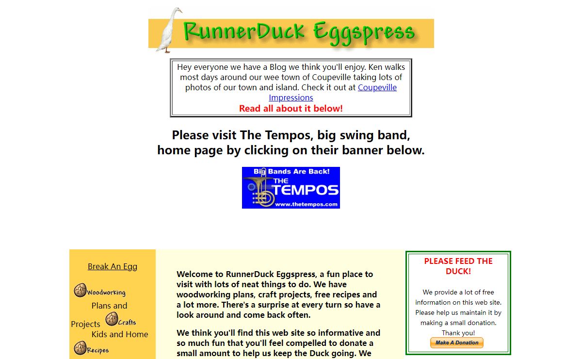 RunnerDuck Eggspress, a great resource for woodworking and craft projects.