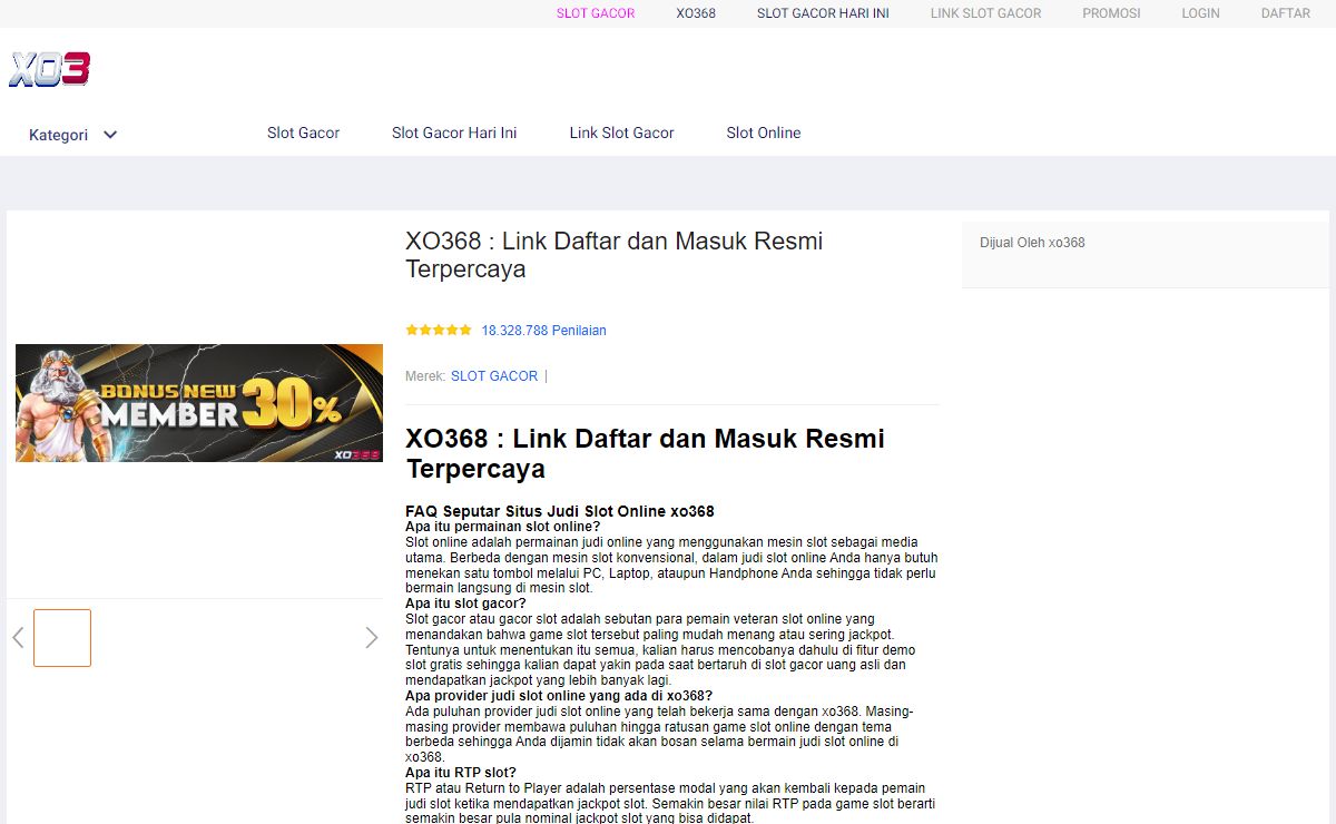 XO368 : Link Daftar dan Masuk Resmi Terpercaya