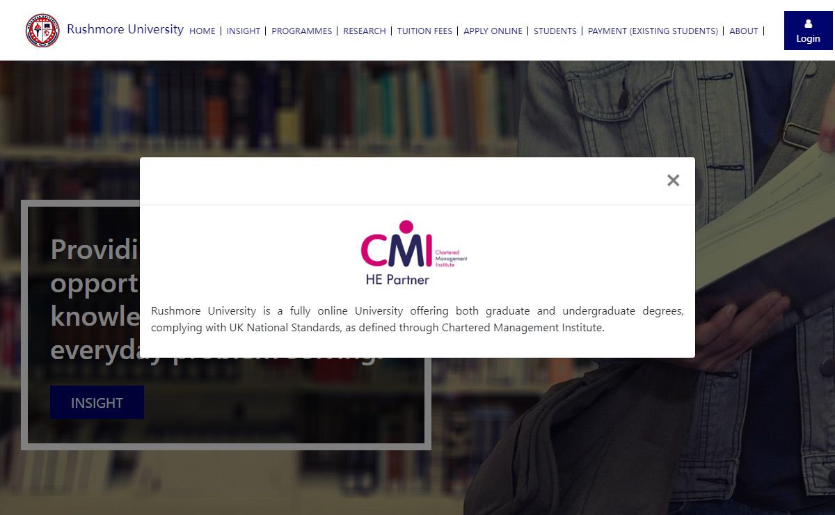 Rushmore University: Chartered Management Institute Accredited Online University