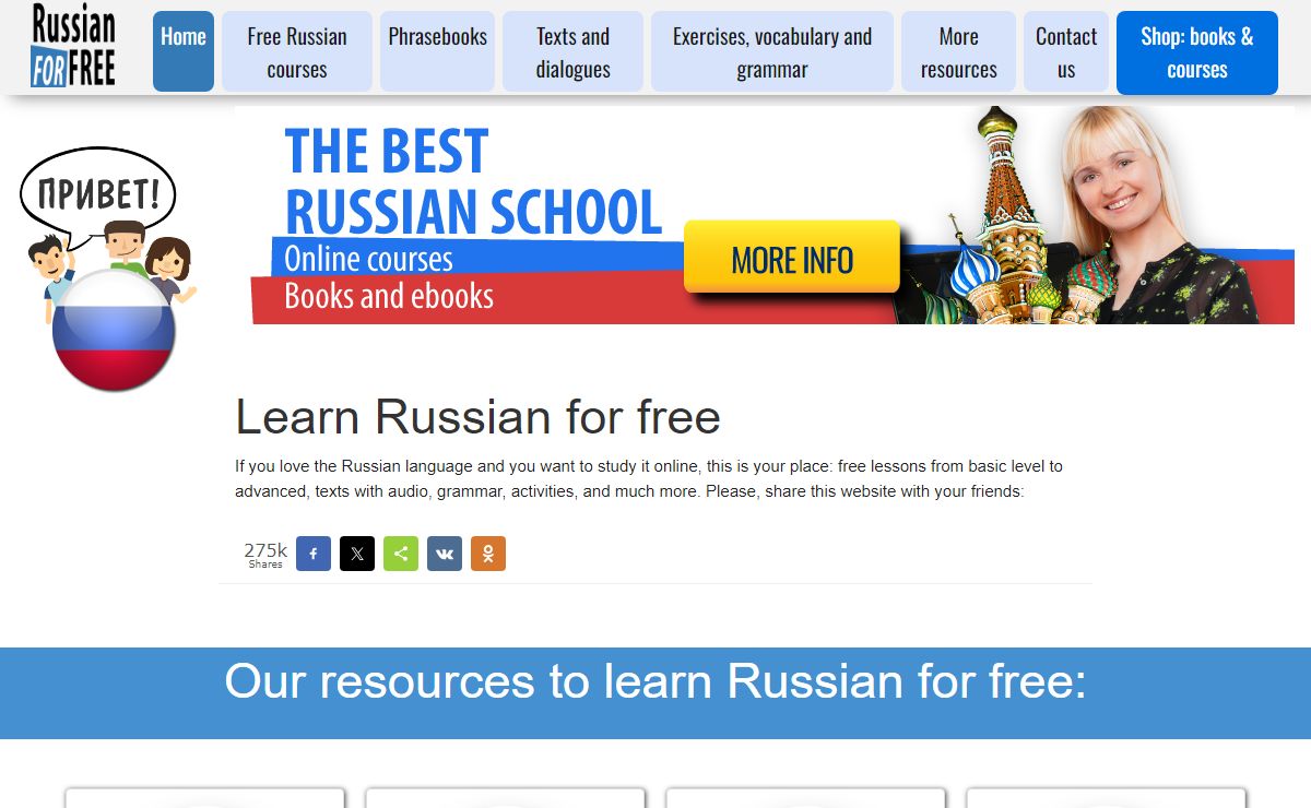 Learn Russian for Free - Russian language lessons, texts & more
