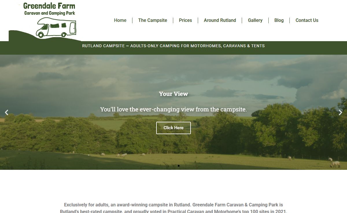 Rutland Adults Only Camping for Motorhomes, Caravans & Tents