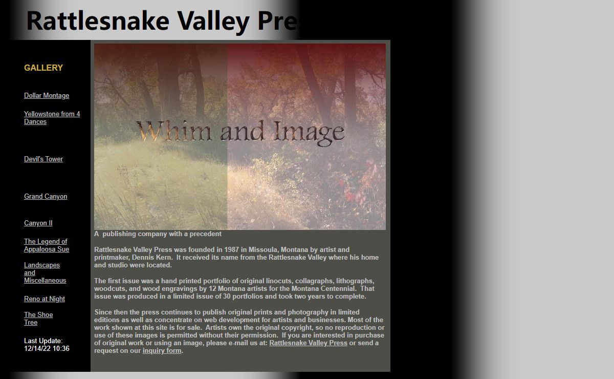 Rattlesnake Valley Press Photographs and Original Prints