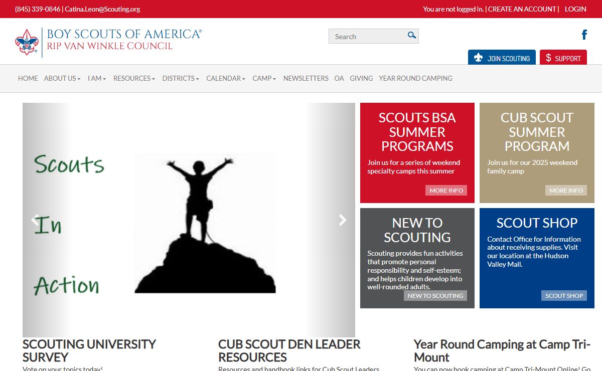 Rip Van Winkle Council #405, Scouting America