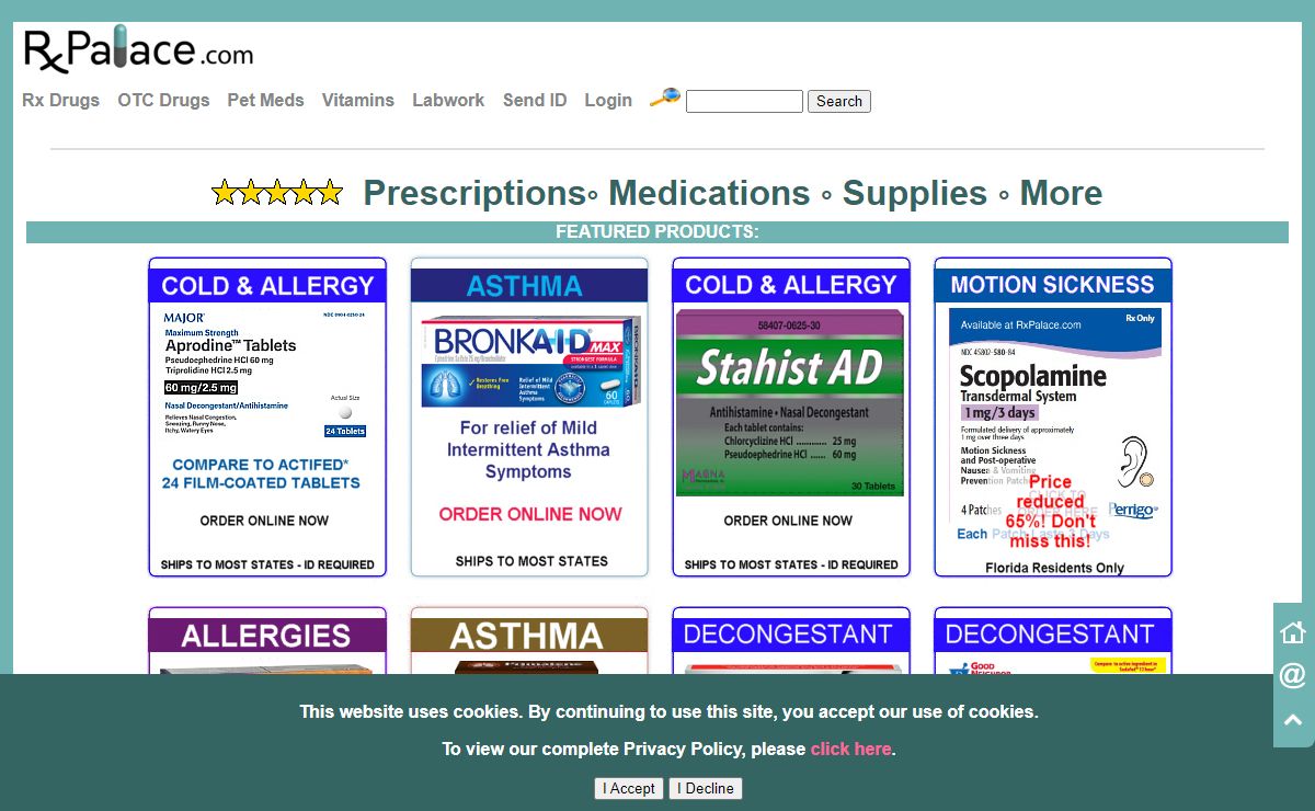RxPalace.com online pharmacy. OTC & Rx medication.