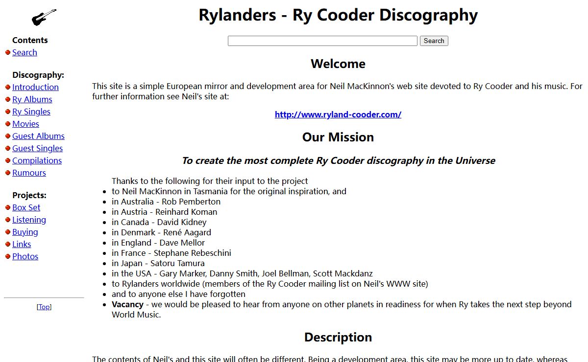 Rylanders - The most complete Ry Cooder discography in the Universe