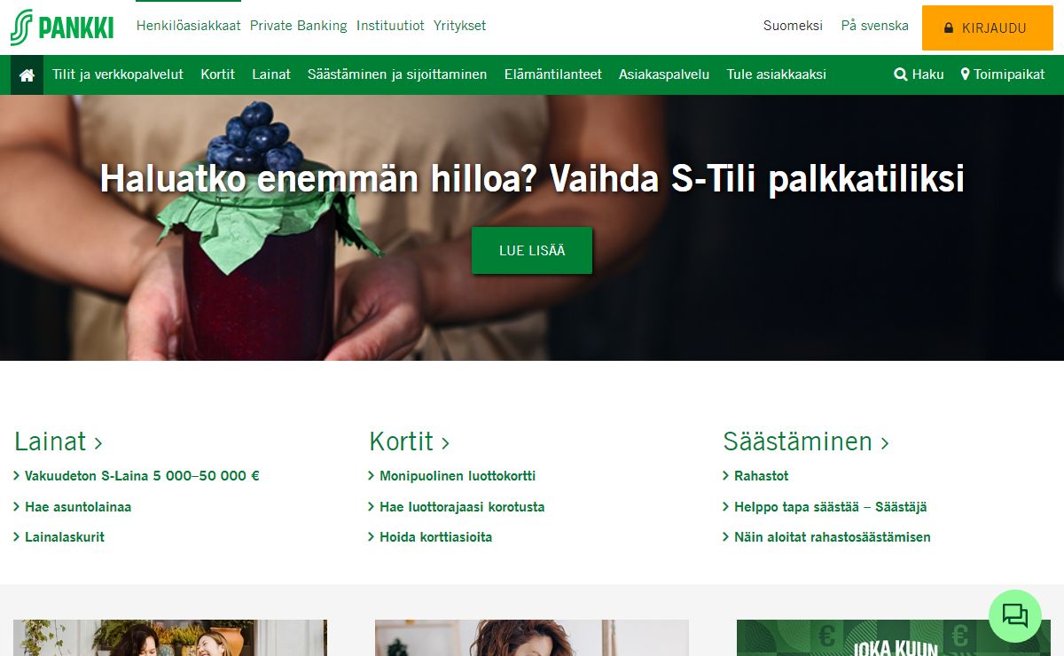 Tervetuloa S-Pankkiin! | Täyden palvelun pankki