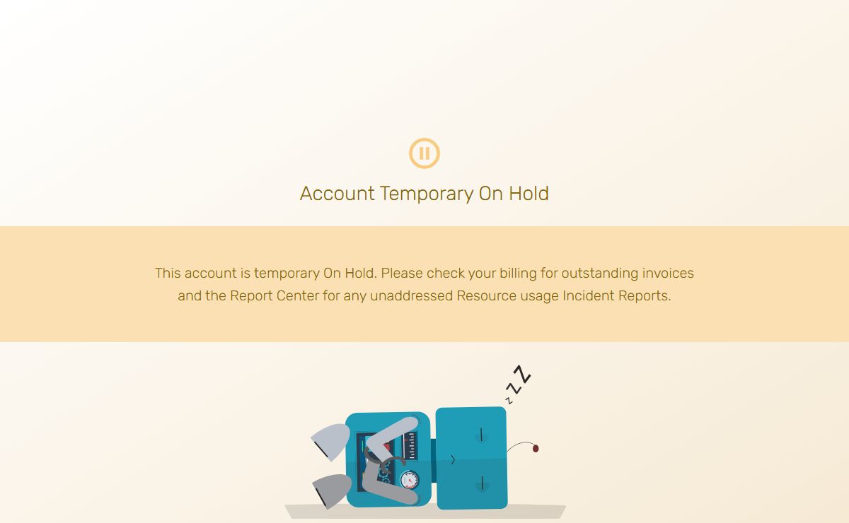Account Temporary On Hold