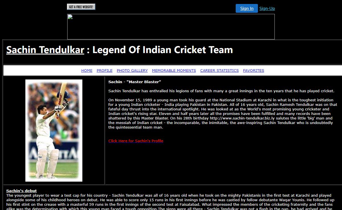 Sachin Tendulkar : Legend Of Indian Cricket Team