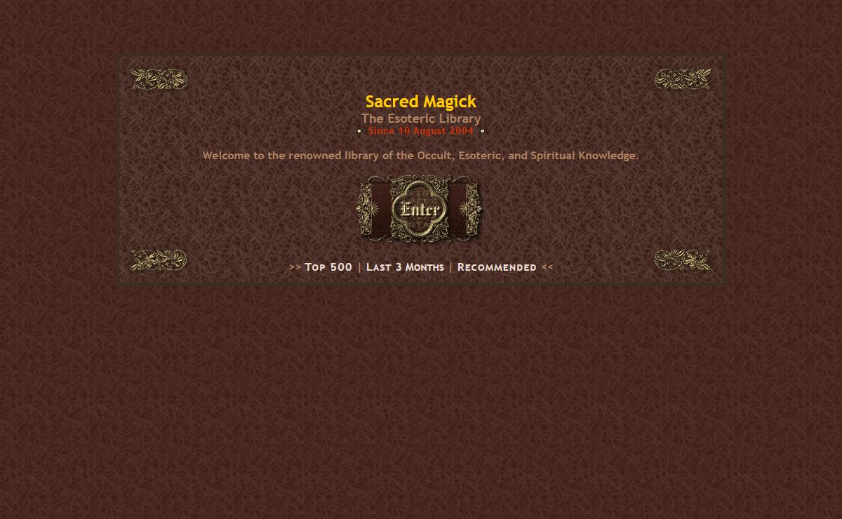Sacred Magick: The Esoteric Library